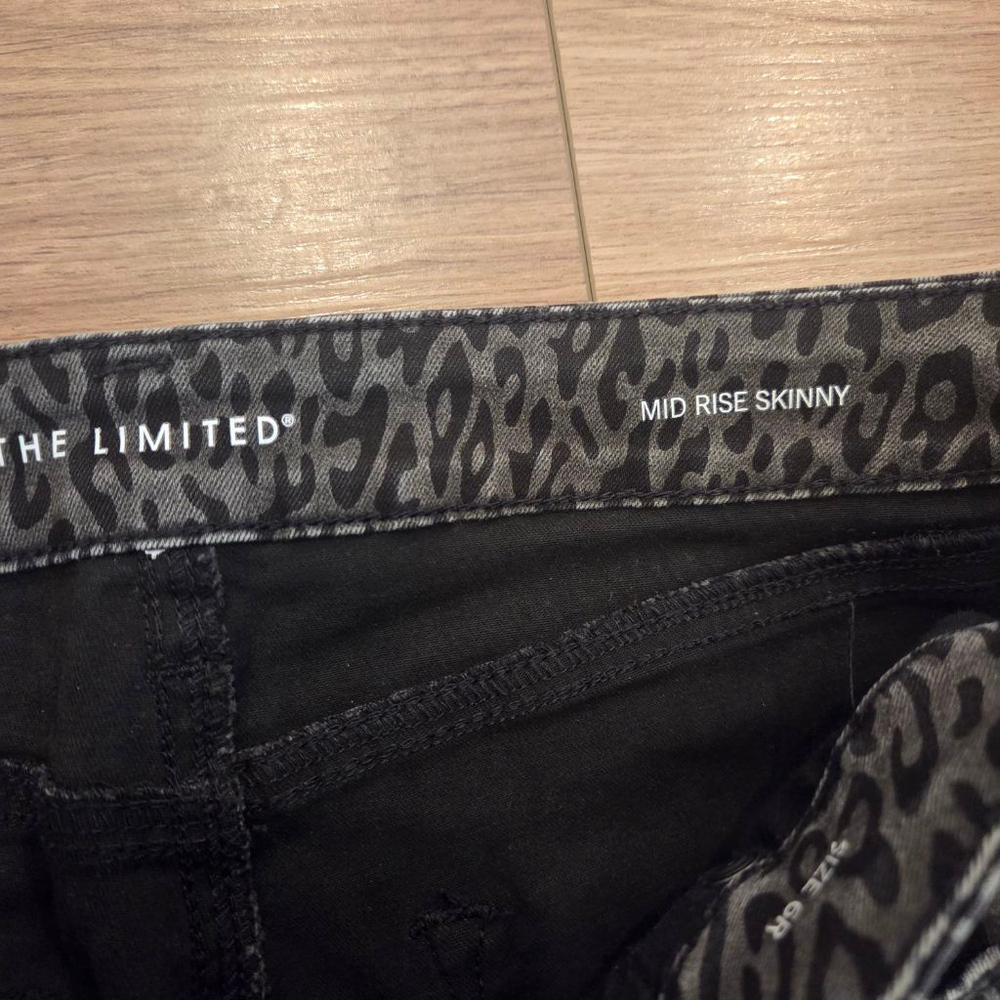 The Limited gray black leopard print skinny jeans size 6 - Picture 4 of 7